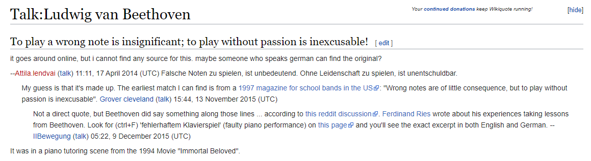 Screenshot from Wikiquote